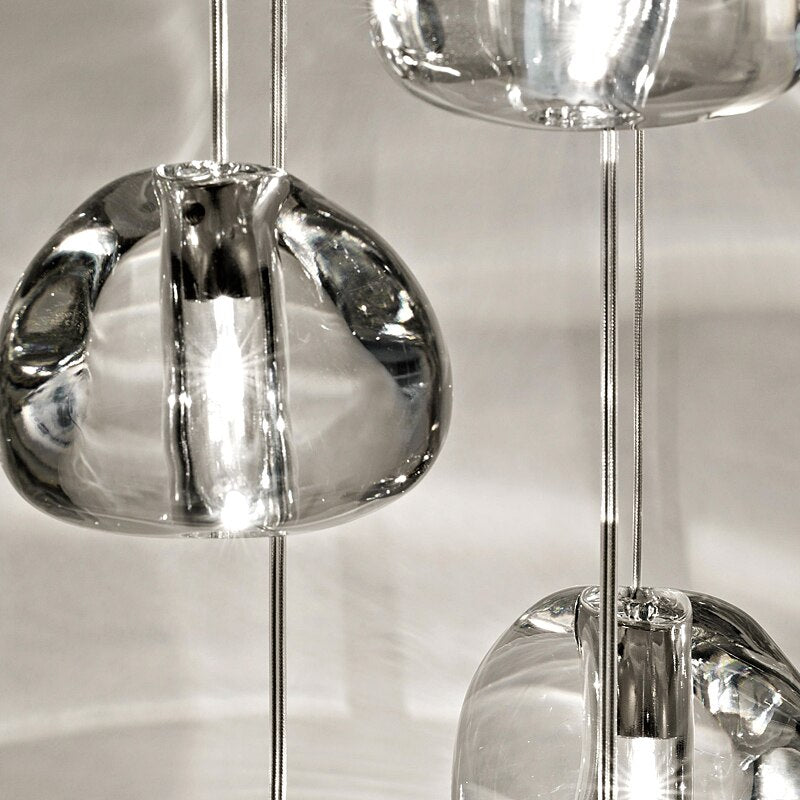 Colgante largo LED de araña de cristal moderno