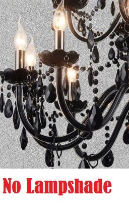 Lámpara de araña de lágrimas de cristal negro