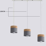 Lámpara colgante moderna de madera de hierro Macaron