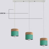 Lámpara colgante moderna de madera de hierro Macaron