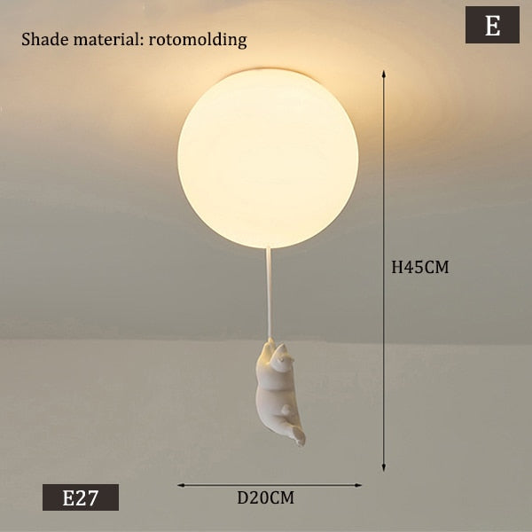 Lámpara de dibujos animados LED con luces de techo de oso moderno