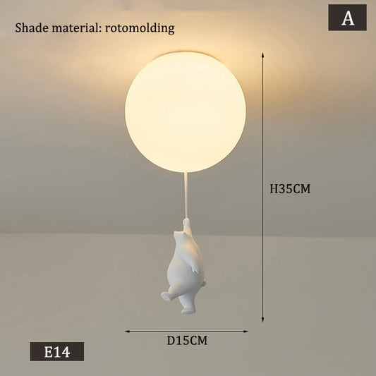Lámpara de dibujos animados LED con luces de techo de oso moderno
