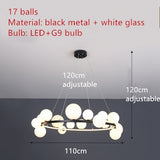Lámpara de araña LED de burbuja de vidrio transparente