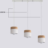 Lámpara colgante moderna de madera de hierro Macaron