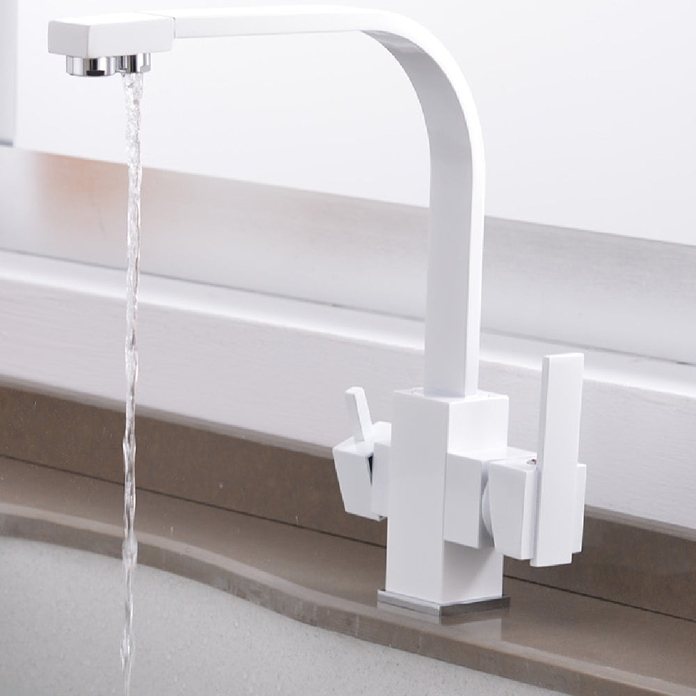 Grifo de agua fría y caliente de un solo orificio para cocina con filtro