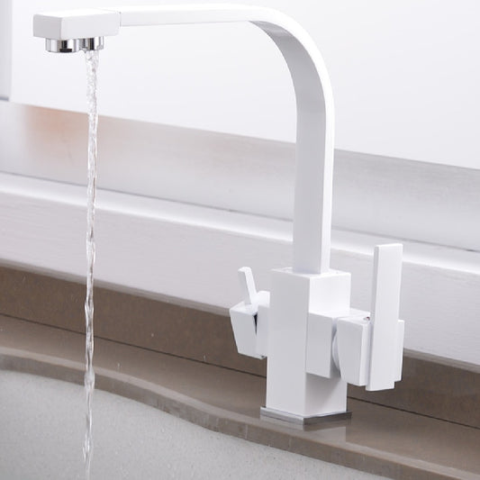 Grifo de agua fría y caliente de un solo orificio para cocina con filtro