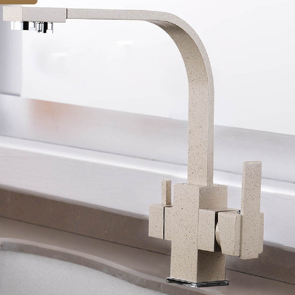 Grifo de agua fría y caliente de un solo orificio para cocina con filtro