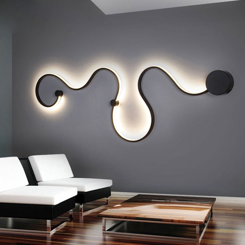 Modernas lámparas de pared LED RGB en blanco y negro