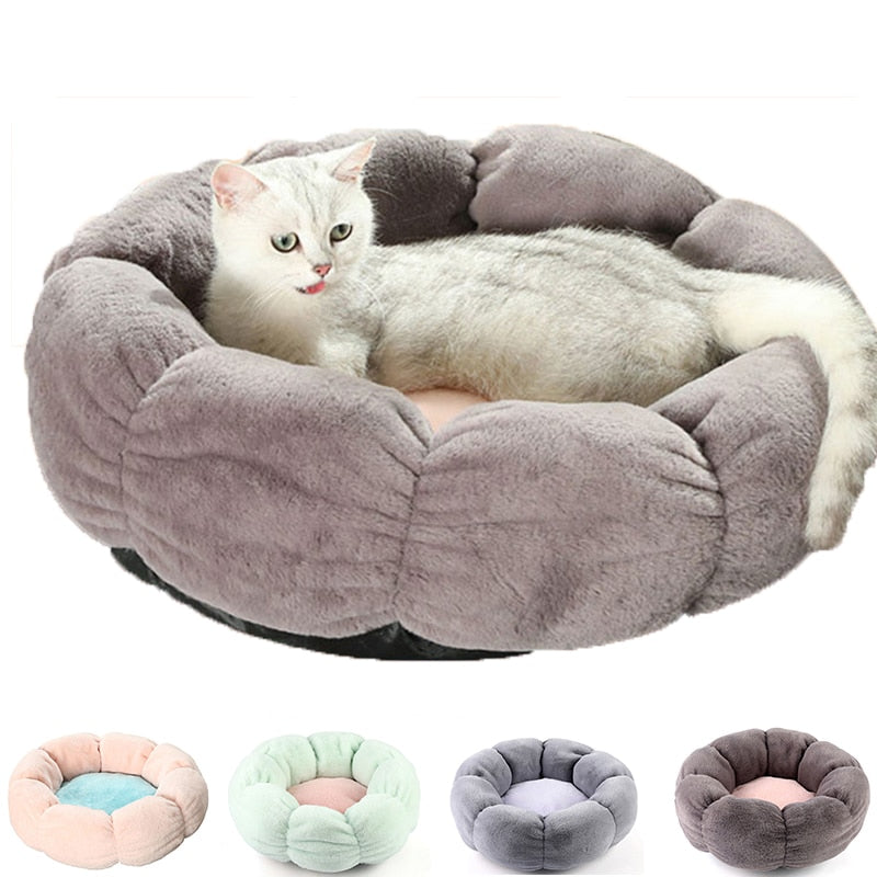 Flores de cama de piel sintética con forma suave y cómoda para mascotas