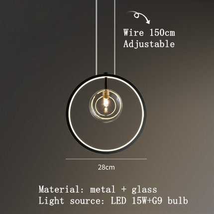 Lámpara de araña LED de burbuja de vidrio transparente