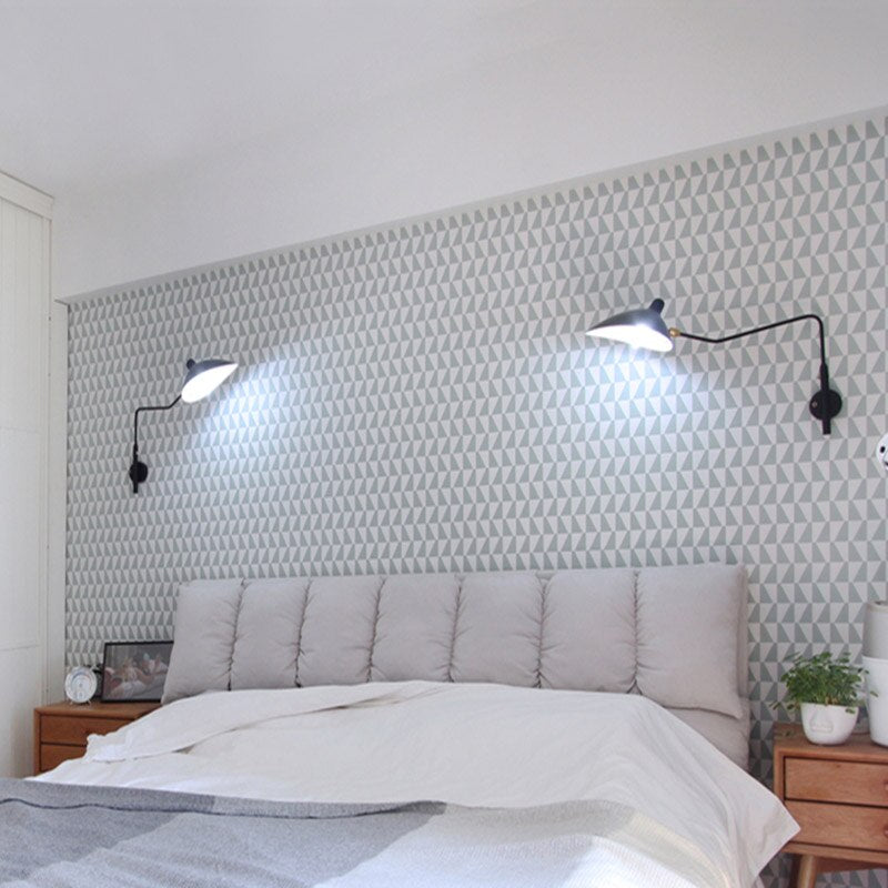 Nordic Creative Retro Rotary Lámparas de pared de poste largo