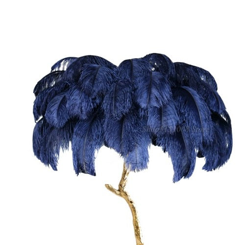 Lámpara de pie de plumas de avestruz