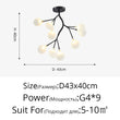 Lámpara de araña LED moderna Rama de árbol Luciérnaga