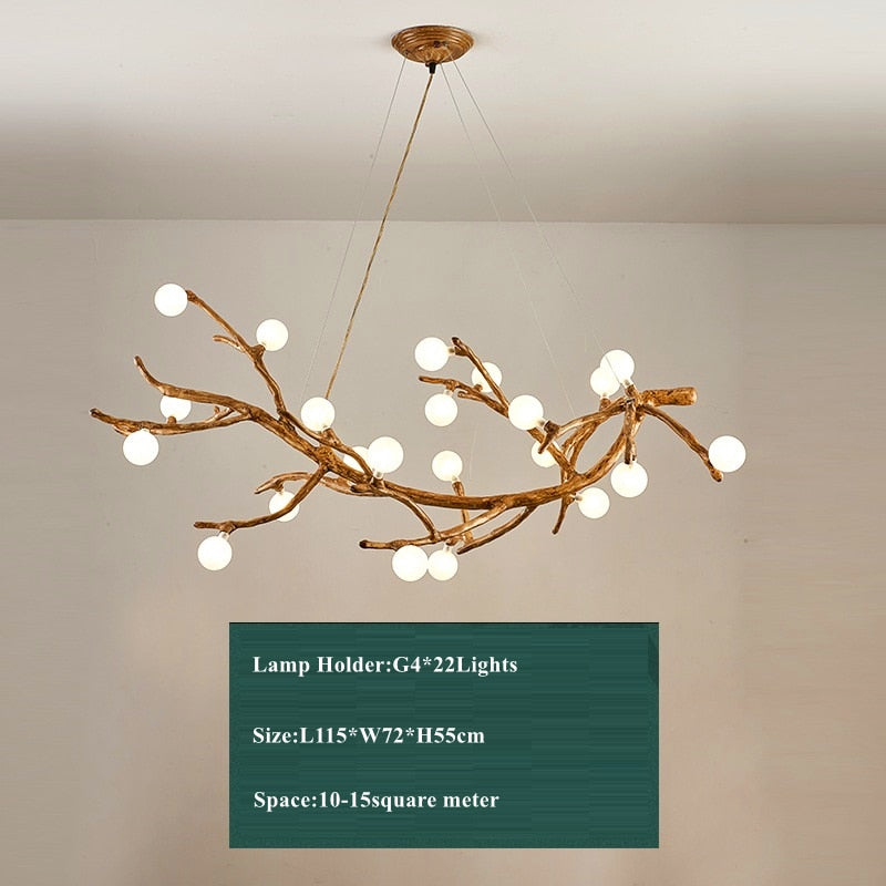 Rama de árbol de araña LED retro nórdica