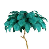 Lámpara de pie de plumas de avestruz