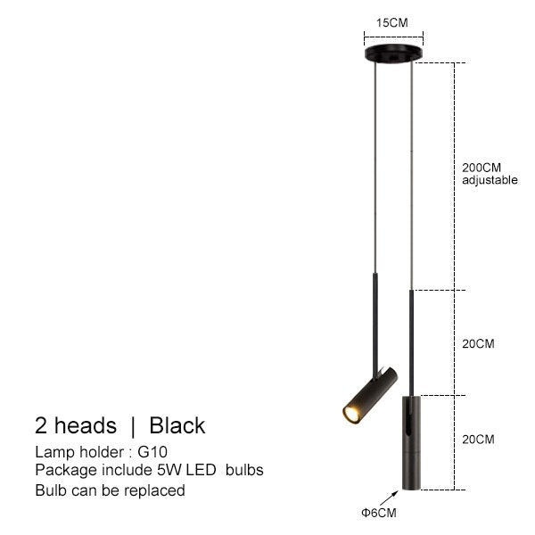 Lámpara colgante nórdica LED orientable
