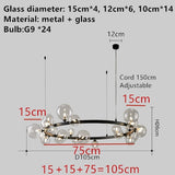 Lámpara de araña LED de burbuja de vidrio transparente