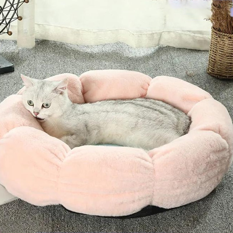 Flores de cama de piel sintética con forma suave y cómoda para mascotas