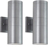 Aplique de pared de aluminio para exteriores con cilindro hacia arriba y hacia abajo