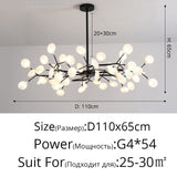 Lámpara de araña LED moderna Rama de árbol Luciérnaga