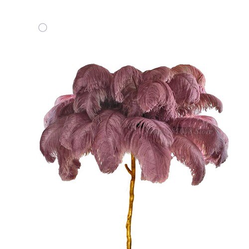 Lámpara de pie de plumas de avestruz