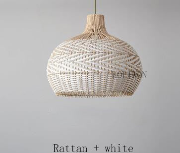 Lámpara colgante vintage de ratán tejida a mano