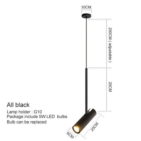 Lámpara colgante nórdica LED orientable