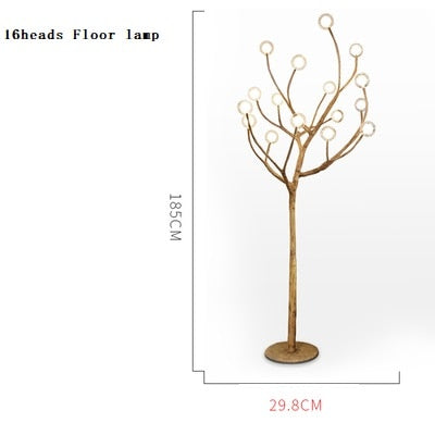 Lámpara moderna de burbujas de vidrio con rama de árbol