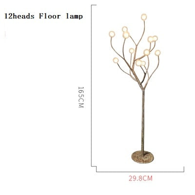 Lámpara moderna de burbujas de vidrio con rama de árbol