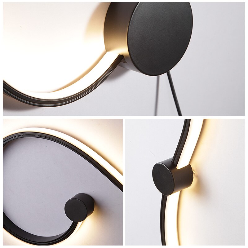 Modernas lámparas de pared LED RGB en blanco y negro