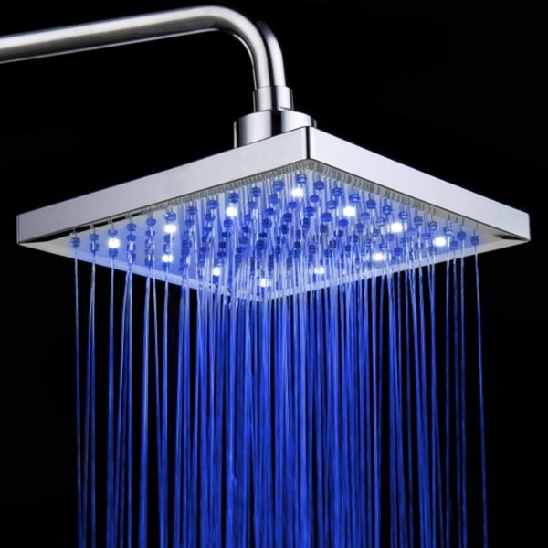 Lluvia LED Automáticamente RGB Cambio de color Temperatura Cabezal de ducha