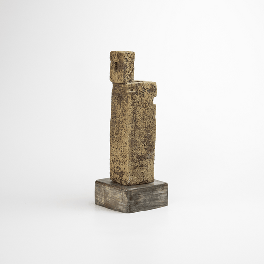 Escultura reactiva esmaltada de autor marrón japonés